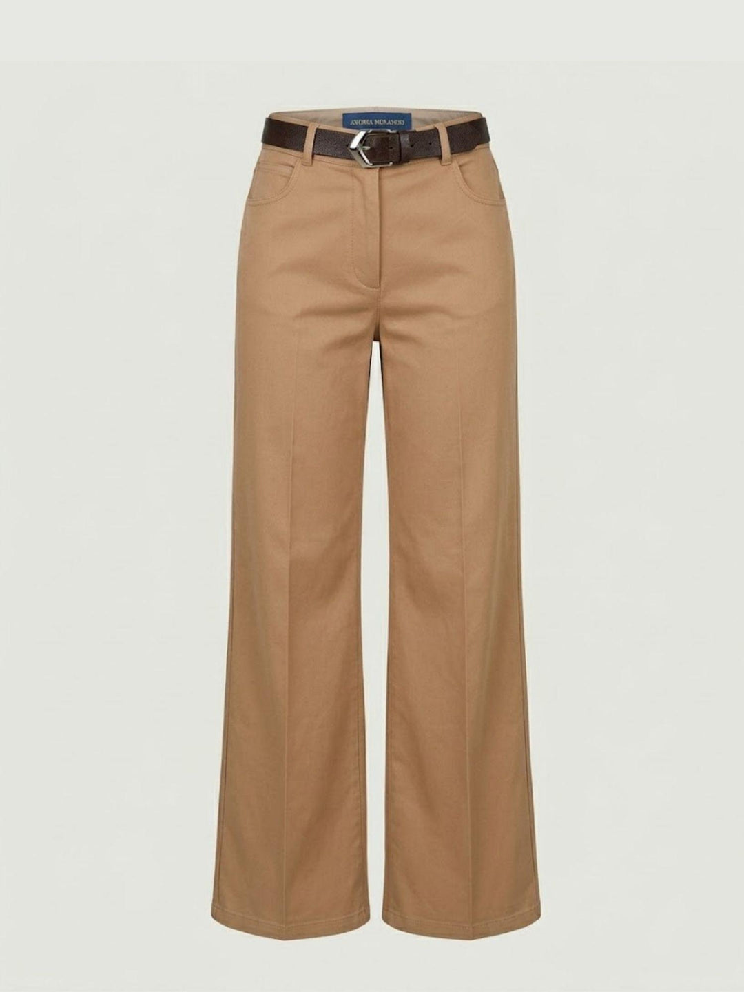 Pantalone a palazzo gamba ampia in cotone kaki 5546 KAKY ANDREA MORANDO 
