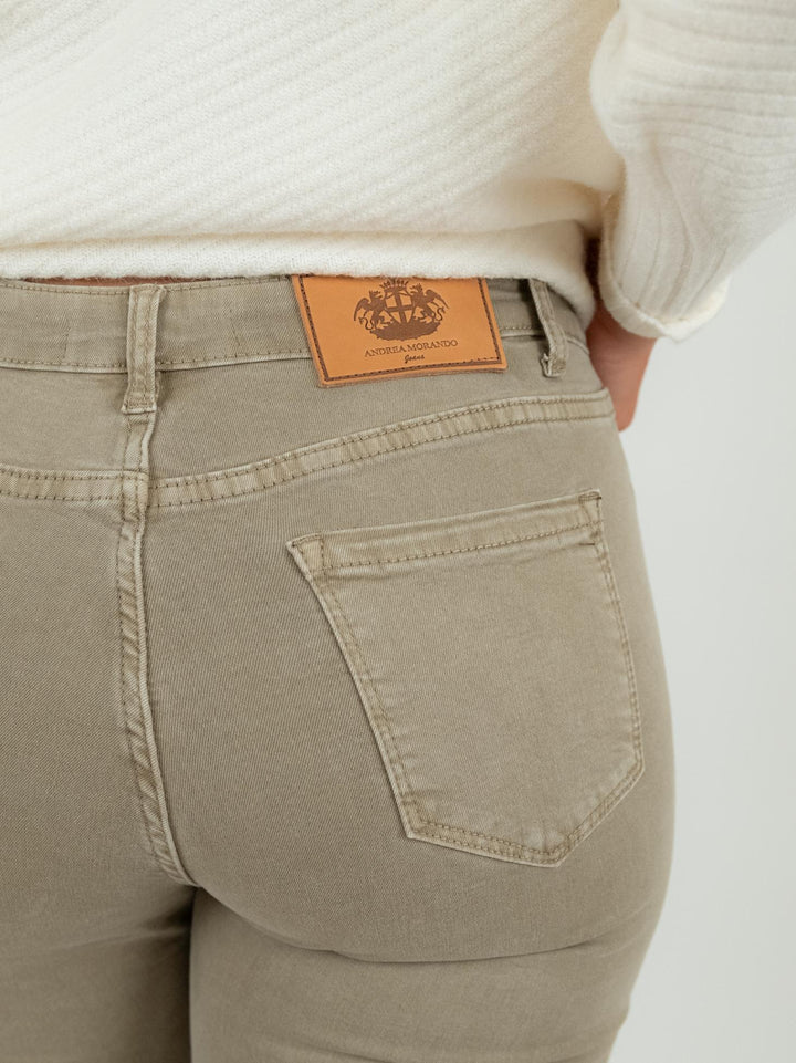 PANTALONE 5 TASCHE SFRANGIATO TORTORA 6826/26/ TORTORA ANDREA MORANDO 