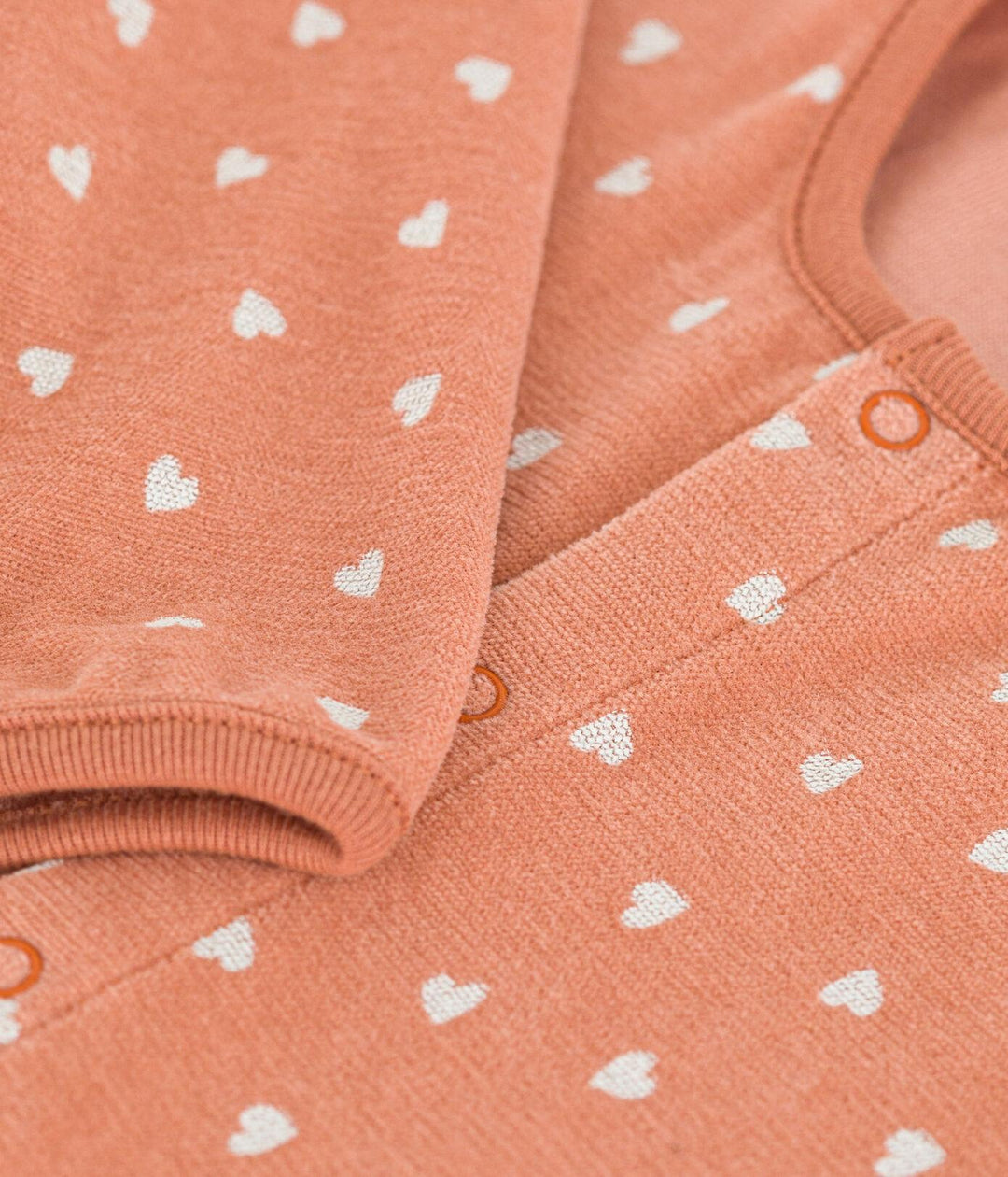 PIGIAMA BEBÈ IN CINIGLIA con piccoli cuori A087Y 01 PETIT BATEAU 
