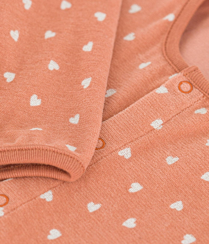 PIGIAMA BEBÈ IN CINIGLIA con piccoli cuori A087Y 01 PETIT BATEAU 