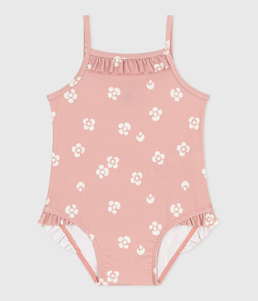Costume da bagno intero con stampa floreale e volant neonato
