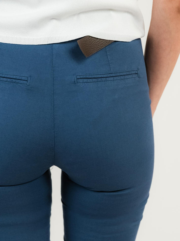 PANTALONE A TROMBETTA IN COTONE BLU