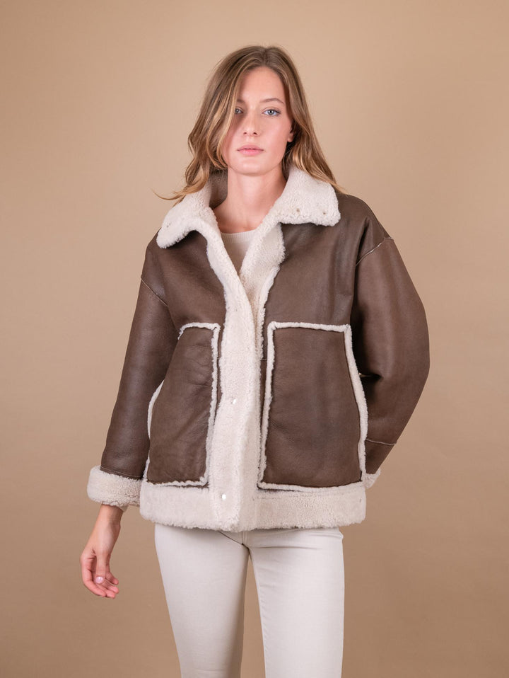 MONTONE "GIGR" REVERSIBILE IN PELLE MARRONE CHIARO GIGR 312 JACK LEATHER 