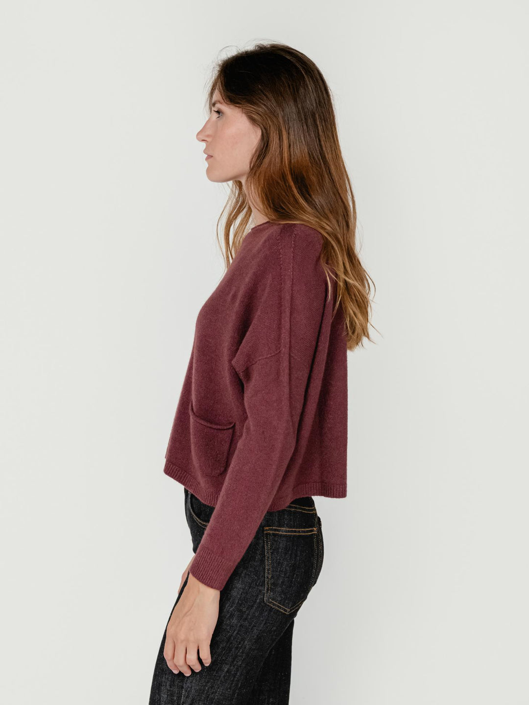 MAGLIA CORTA CON TASCHE BORDEAUX 017061 2200 BIMOR 
