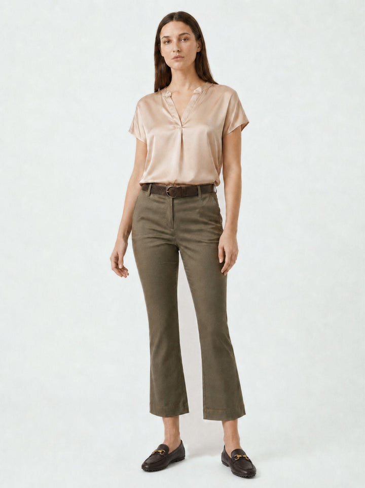 Pantalone a trombetta in cotone khaki 824MA KAKY ANDREA MORANDO 