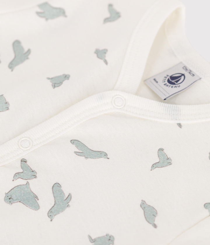 Tutina corta in cotone stampa foche