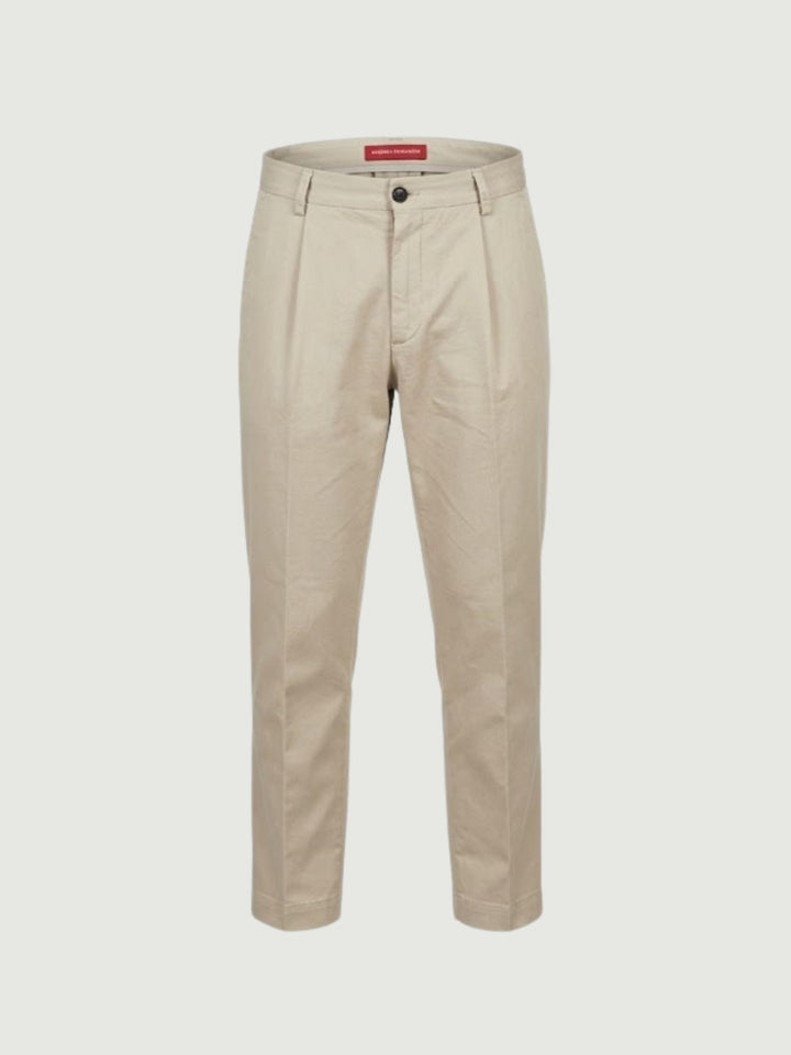 Pantalone con tasche americane lino cotone beige CO0515M 2018 ANDREA MORANDO 