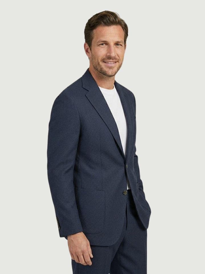 Blazer con microtrama bluette M0002PL012M 7000 ANDREA MORANDO 