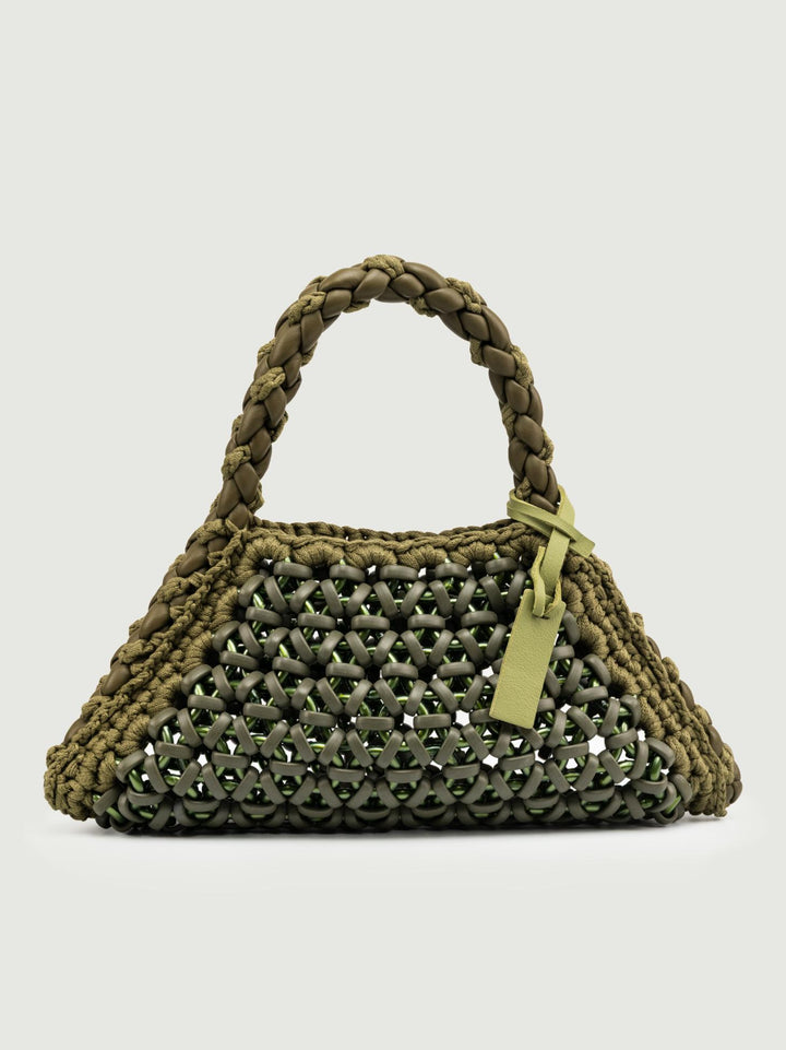 BORSA BIG CRUSH IN RESINA E PELLE VERDE MILITARE BIG CRUSH VERDE MILITARE BIMOR 