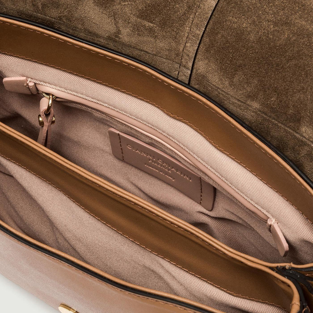 Borsa a spalla Helena Round special in pelle cuoio BS 10848 PRCK-THR 7042 GIANNI CHIARINI 