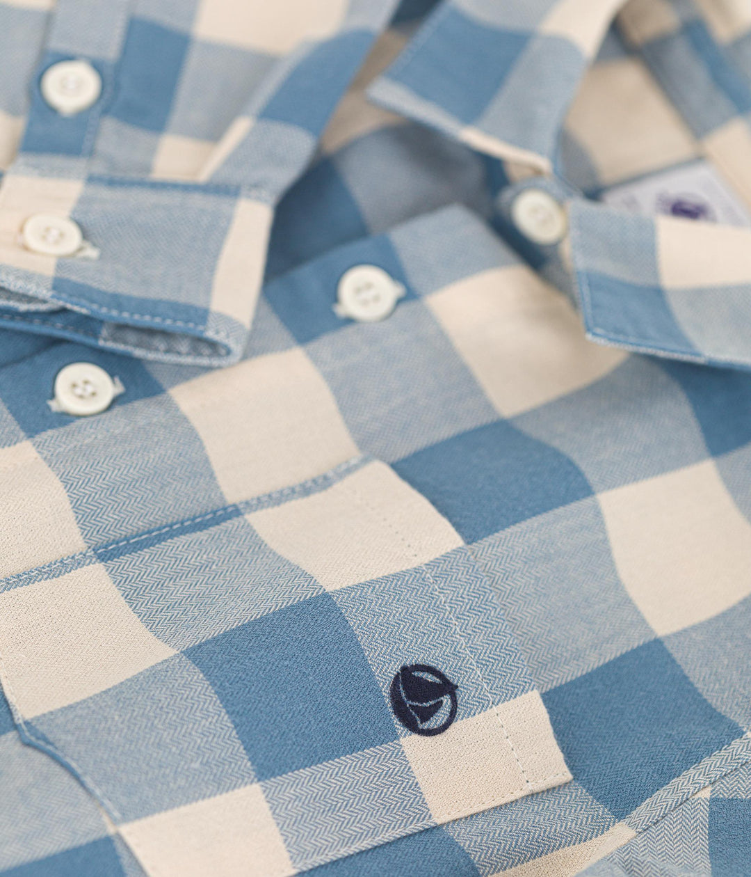 Camicia a quadri blu in flanella bambino A0BBE 01 PETIT BATEAU 