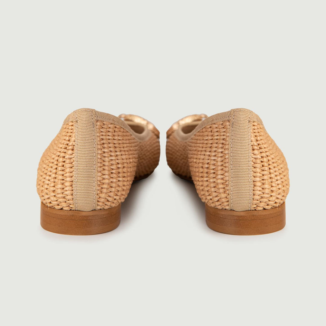 BALLERINE IN RAFIA NATURALE CON DETTAGLIO IN METALLO 4875RAFIA NATURALE ANDREA MORANDO 
