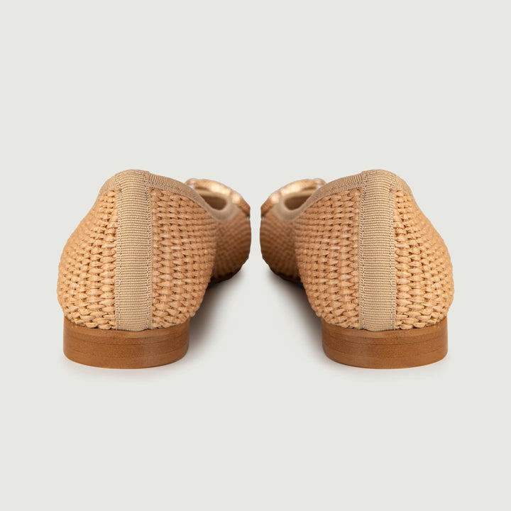 BALLERINE IN RAFIA NATURALE CON DETTAGLIO IN METALLO 4875RAFIA NATURALE ANDREA MORANDO 