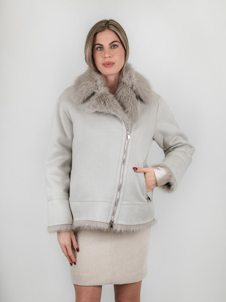 ECOMONTONE PANNA CON PELLICCIA ECOLOGICA B520SILK 28 ANDREA MORANDO 