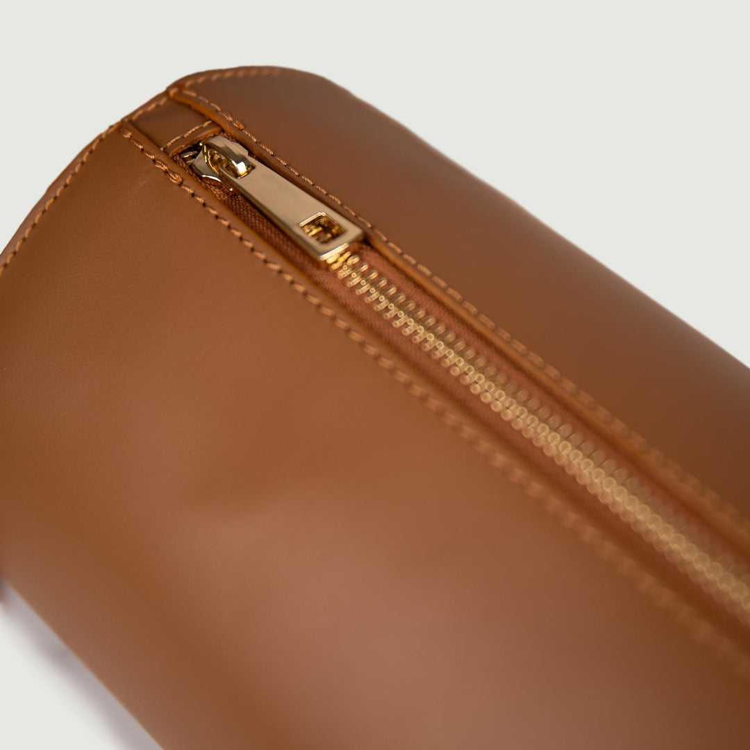 BORSA CILINDRO A TRACOLLA IN PELLE CUOIO "CIRCULAR" CIRCULAR CUOIO BIMOR 