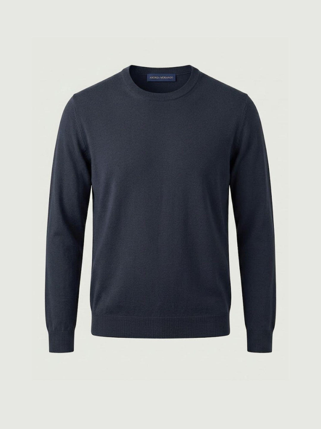 Maglia girocollo in cotone extrafine navy 5050126 220 ANDREA MORANDO 