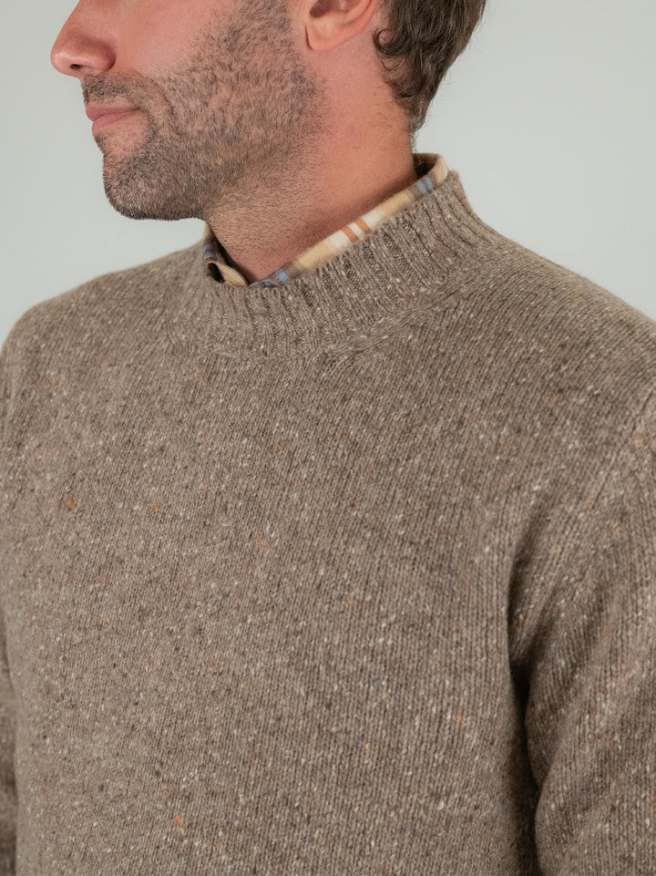 MAGLIONE GIROCOLLO in LANA color FANGO 9131 35 FIESOLI DANIELE 