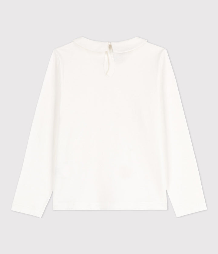 T-shirt maniche lunghe in cotone bambina A05FX 02 PETIT BATEAU 