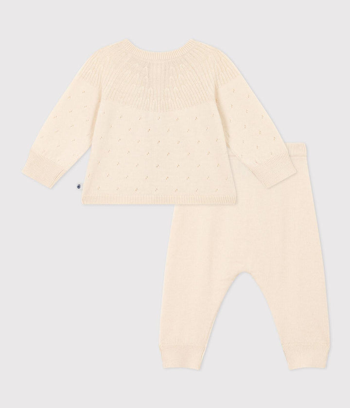 COMPLETO PER BEBÈ IN TRICOT DI LANA E COTONE A082Z 01 PETIT BATEAU 