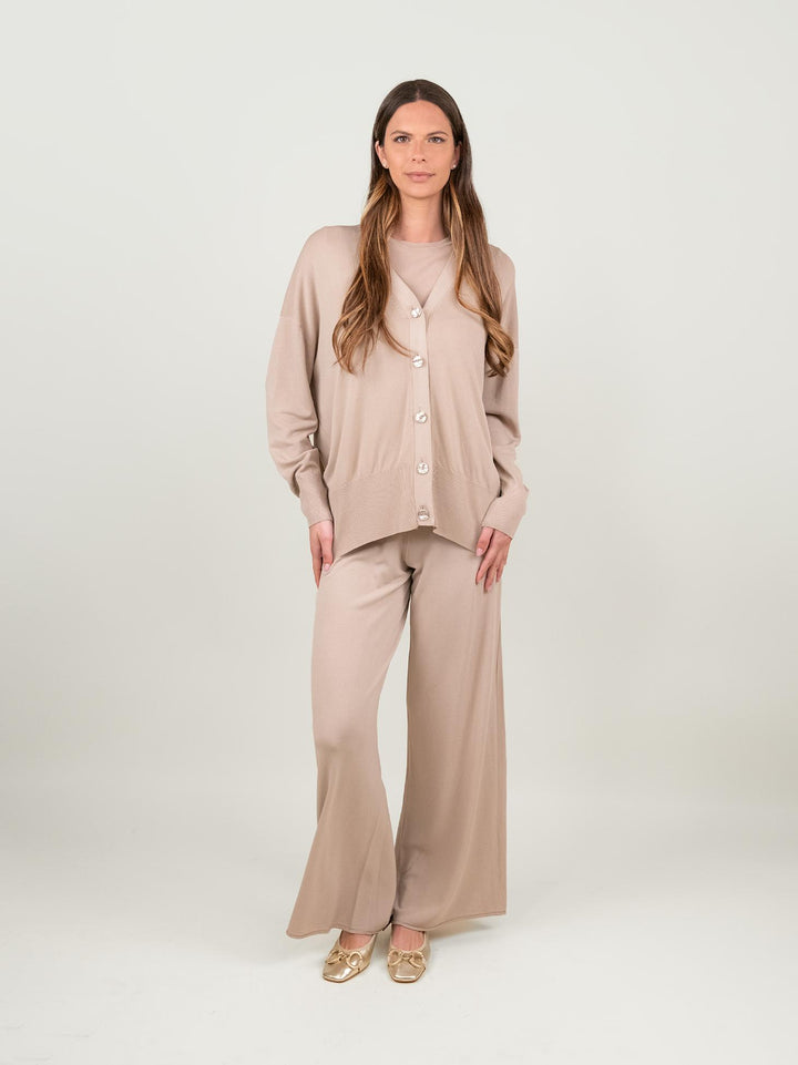 PANTALONE IN MAGLIA BEIGE 2670 BEIGE ANDREA MORANDO 