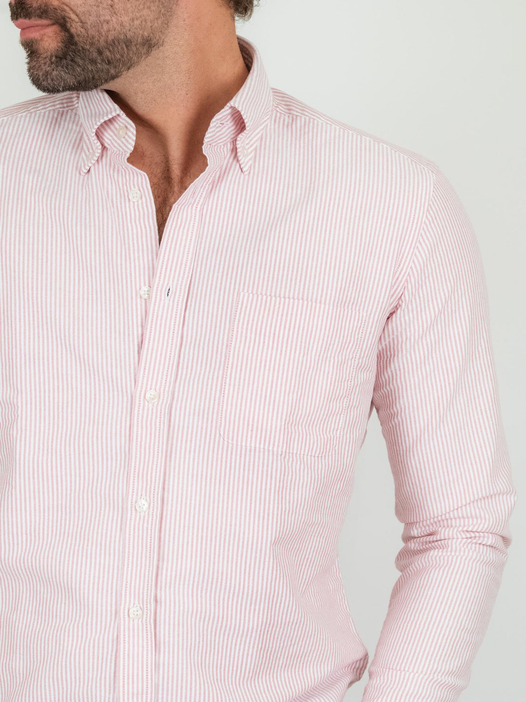 CAMICIA BUTTON DOWN A RIGHE BIANCO E ROSSO BRADFORD/BC007 04 BAGGIES 