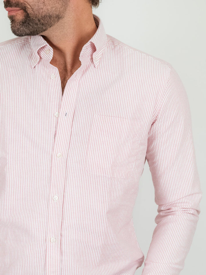 CAMICIA BUTTON DOWN A RIGHE BIANCO E ROSSO BRADFORD/BC007 04 BAGGIES 