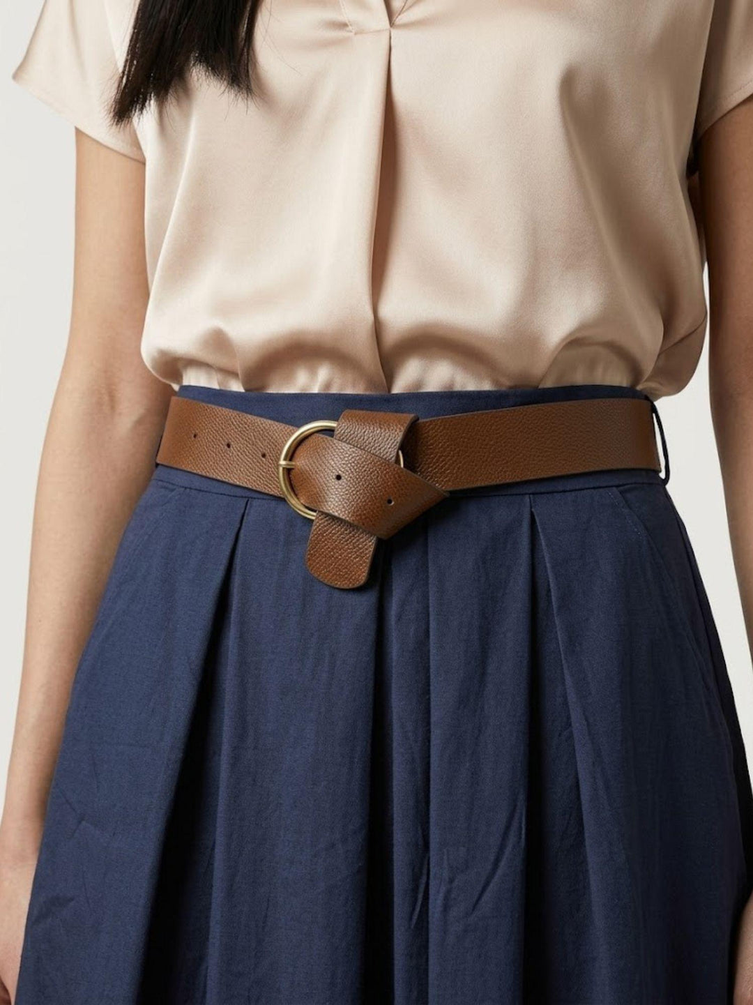 Gonna a pieghe midi blu 52123PN BLU ANDREA MORANDO 