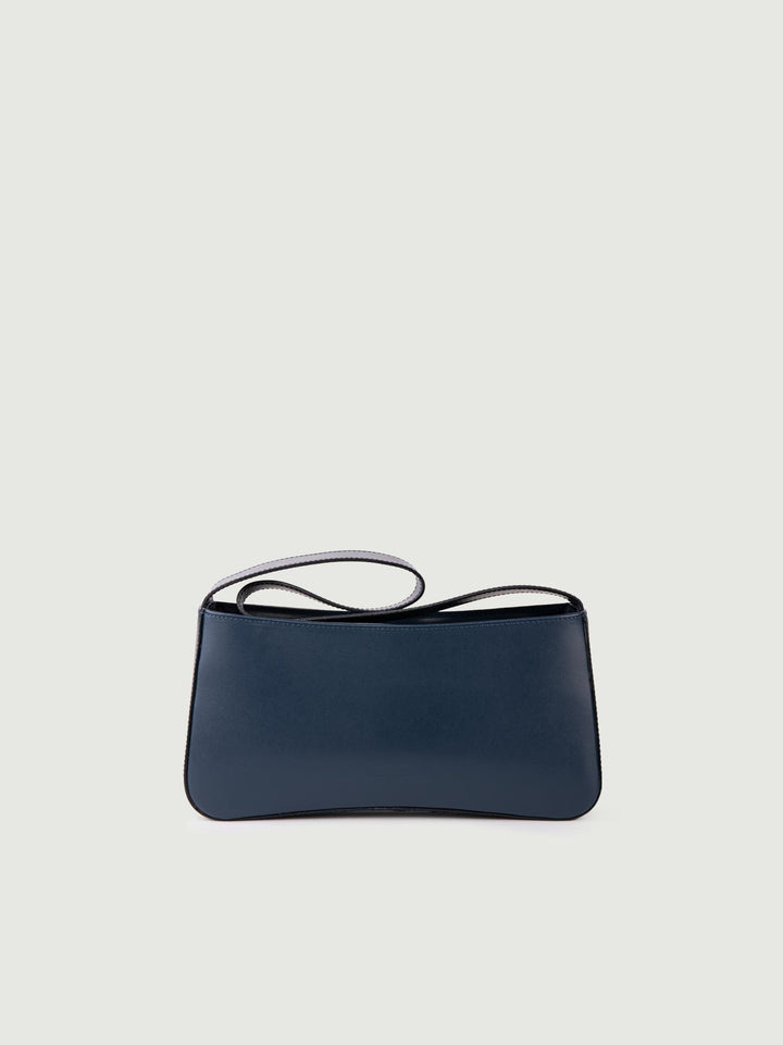 BORSA A SPALLA SEVENTY IN PELLE BLU SEVENTY BLU BIMOR 