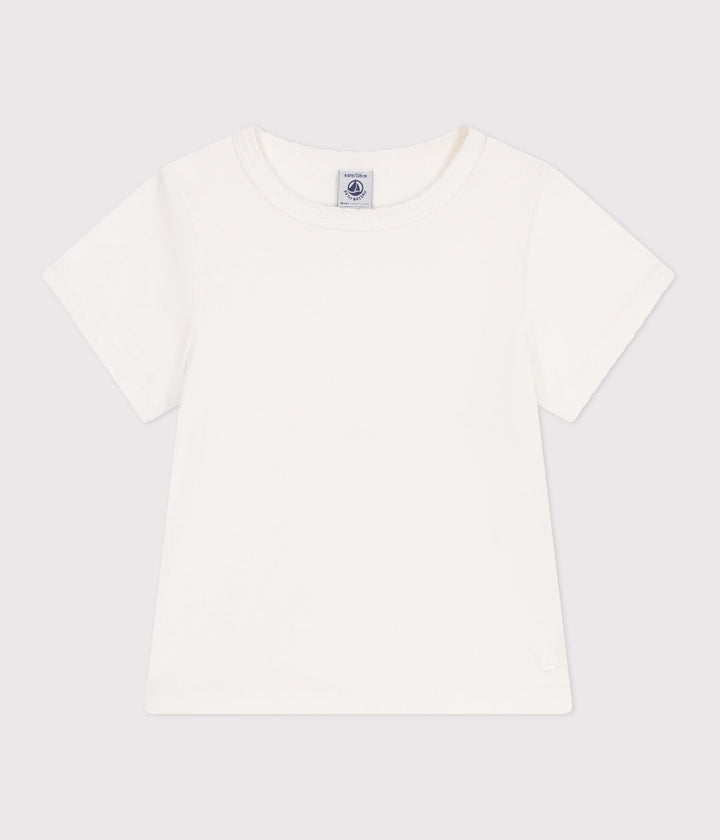 T-shirt a maniche corte in cotone tinta unita bambina