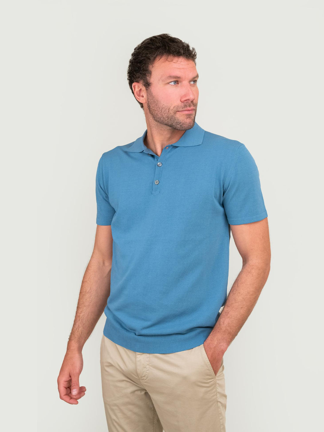 POLO IN COTONE COLOR AVIATORE