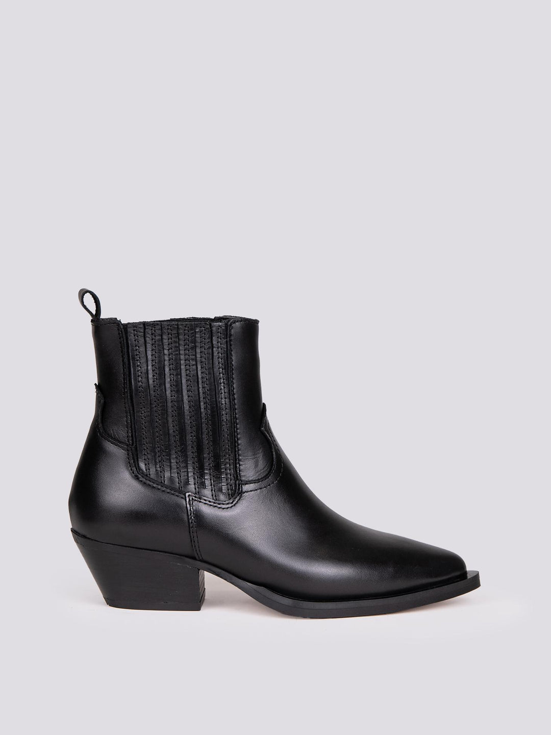 TEXANO A PUNTA IN PELLE NERA 2074 NEGRO ALPE 