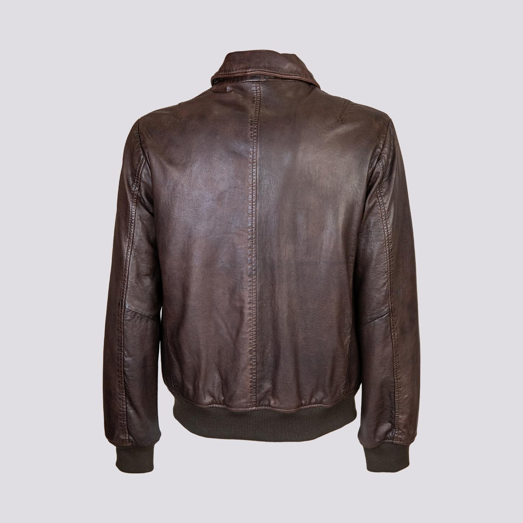 GIUBBOTTO IN PELLE MARRONE MODELLO AVIATOR "YANK" YANK 06 JACK LEATHER 