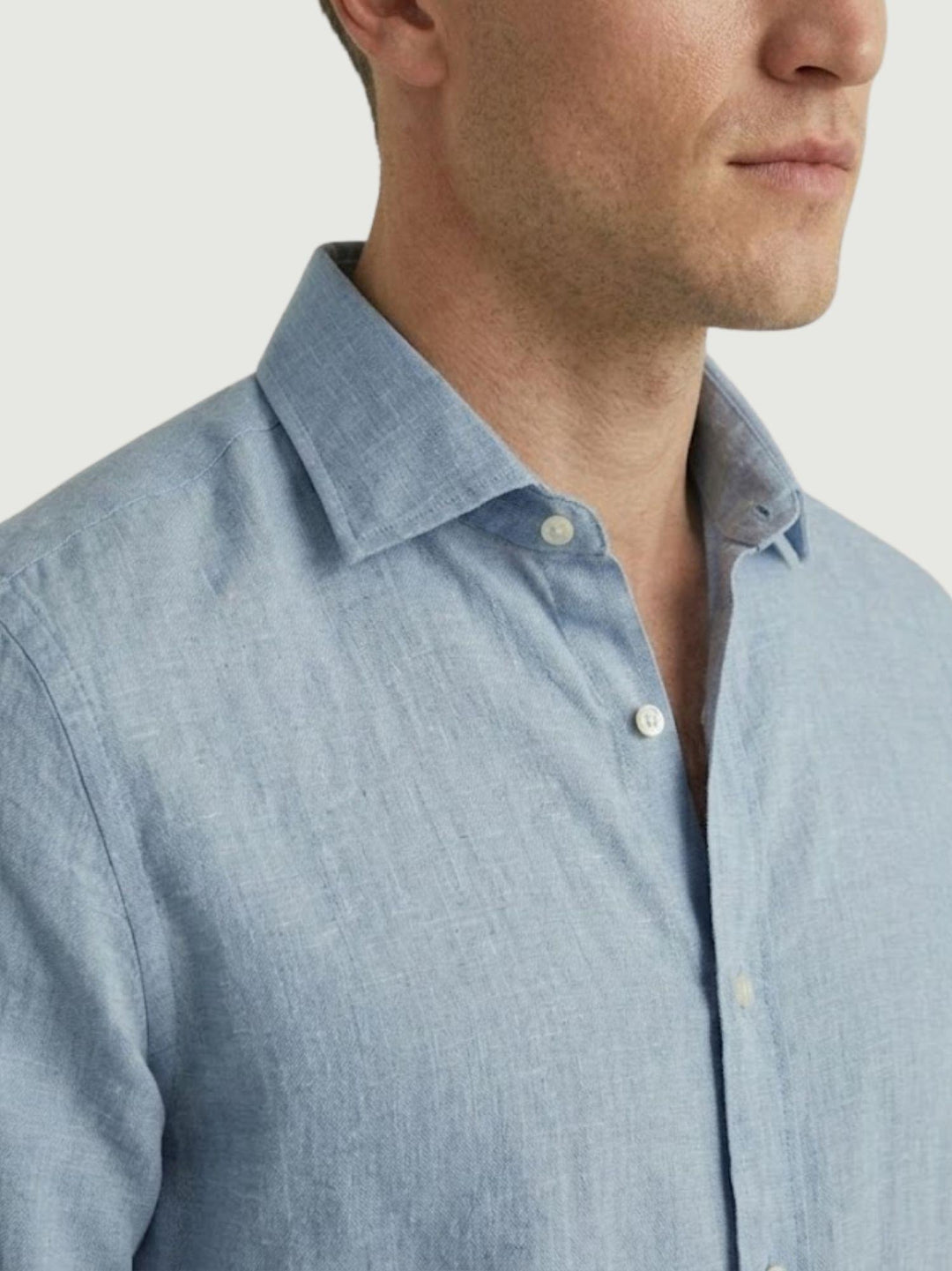 camicia in lino celeste 30 09 ANDREA MORANDO 