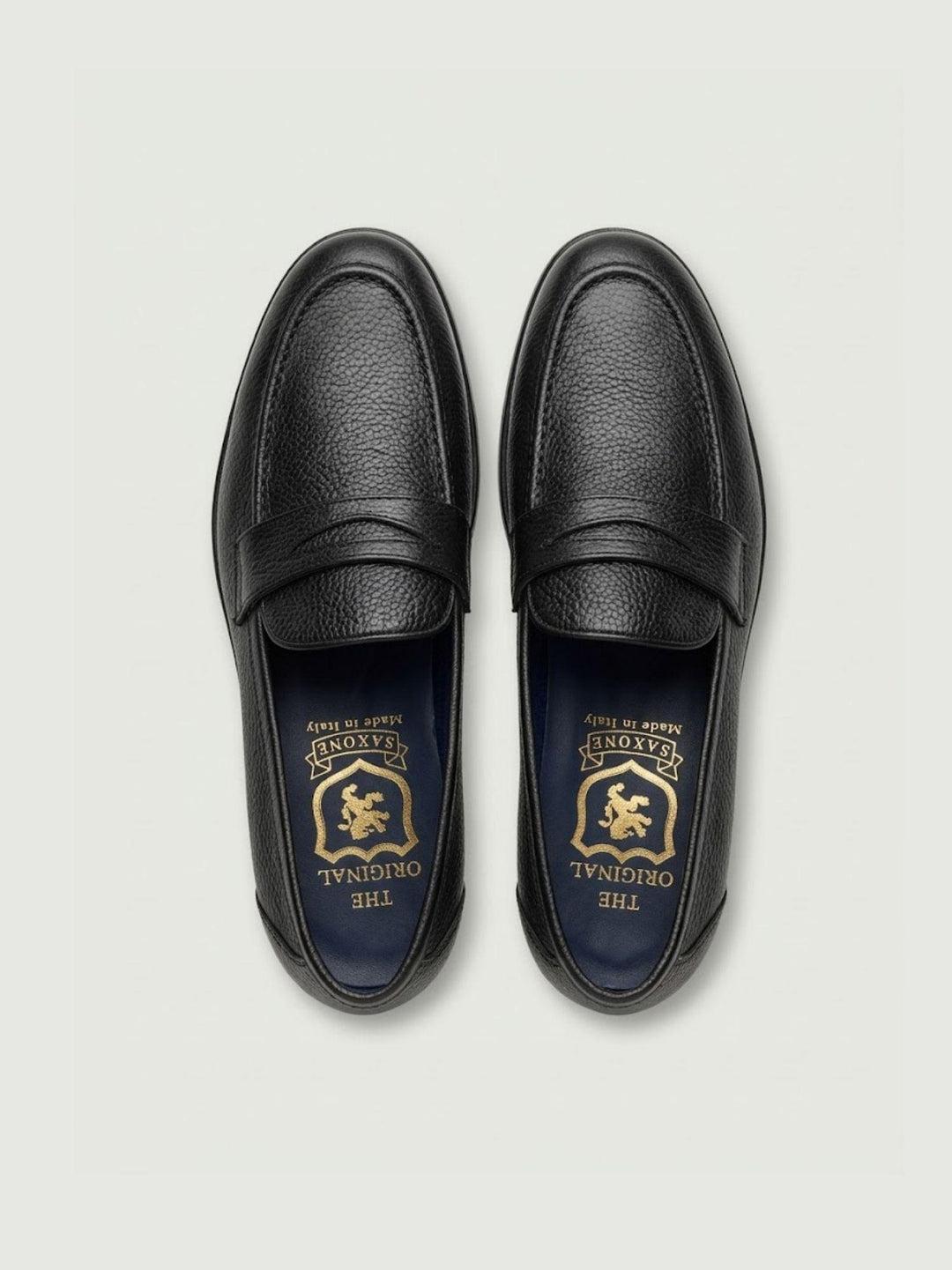 Mocassino penny in pelle martellata nera 2023 80 SAXONE 