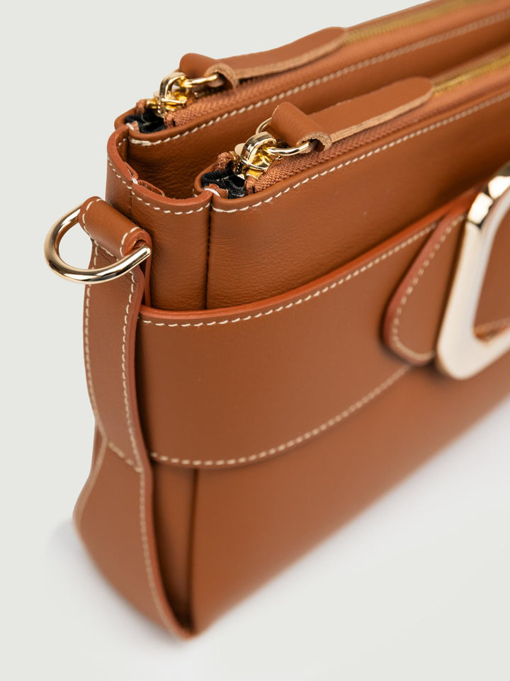 BORSA TRACOLLA IN PELLE CUOIO MEGHAN CUOIO BIMOR 