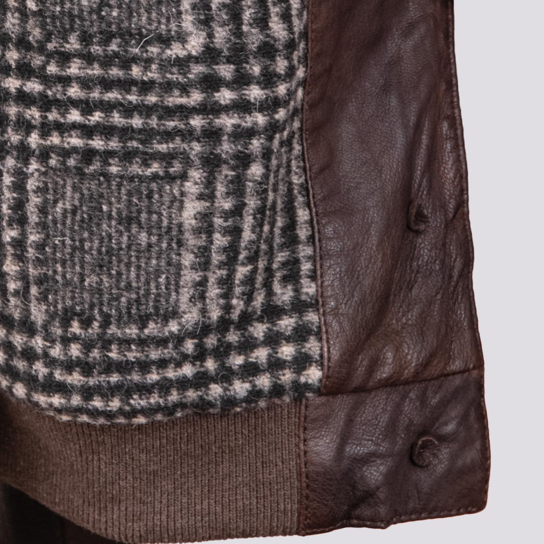 GIUBBOTTO CON CHIUSURA A BOTTONI    IN PELLE MARRONE MAG 06 JACK LEATHER 