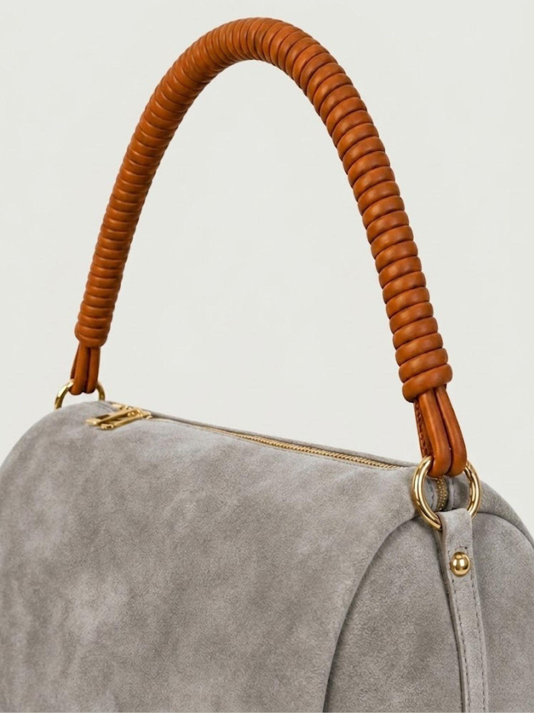 Borsa a spalla Cube in pelle scamosciata grigio perla CUBE GRIGIO PERLA BIMOR 