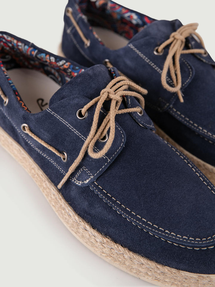 MOCASSINO DA BARCA BLU CON SUOLA IN CORDA