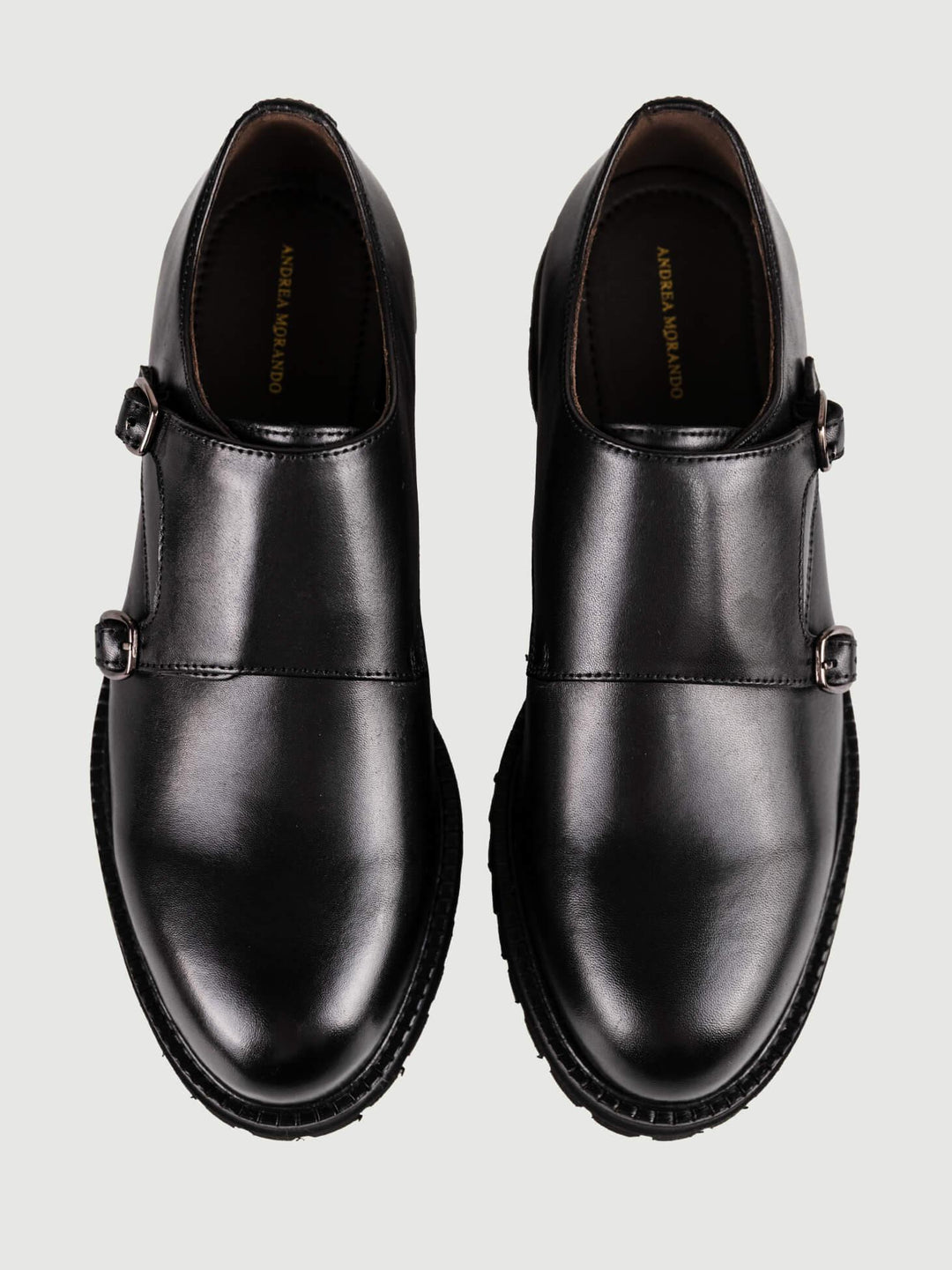 ALLACCIATA DOPPIA FIBBIA IN PELLE NERA 35028 NERO BRAIN 