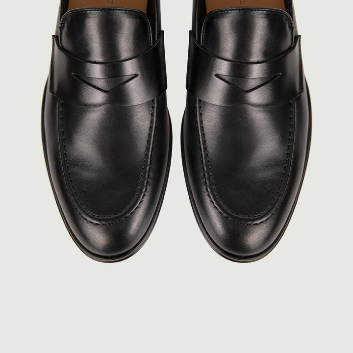 MOCASSINO IN PELLE CON PENNY 6487 NERO ANDREA MORANDO 