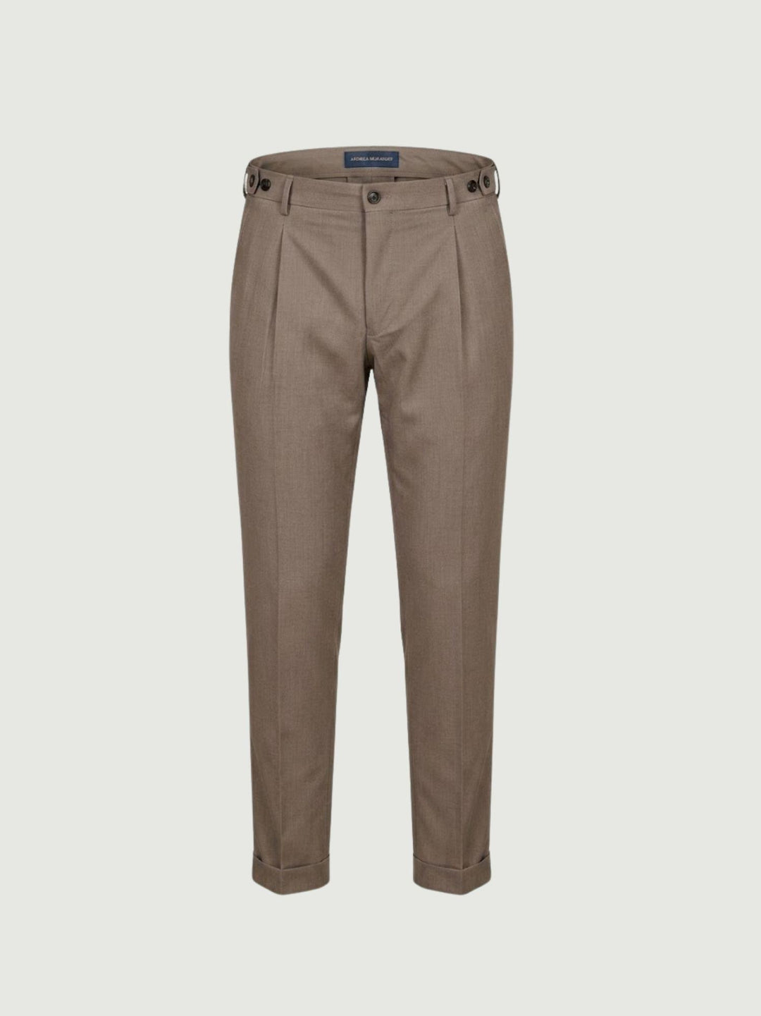 Pantalone con pinces color fango GALILEO FANGO ANDREA MORANDO 