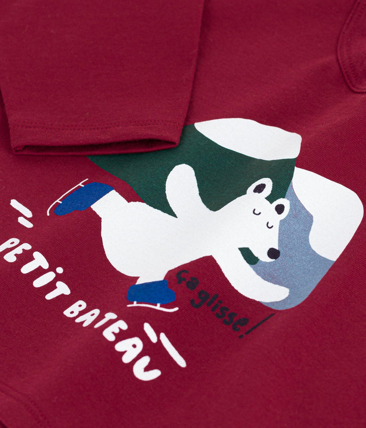 Maglietta a maniche lunghe in cotone per neonati A0EDV 05 PETIT BATEAU 