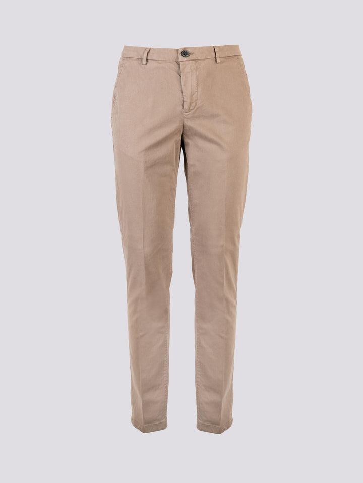 PANTALONE IN COTONE TORTORA CON TASCA A FILO T500/STR 734 NOLAB 