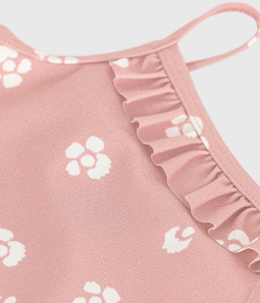 Costume da bagno intero con stampa floreale e volant neonato