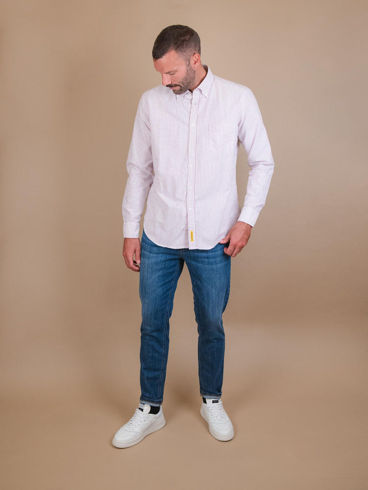 CAMICIA BUTTON DOWN A RIGHE BIANCO E ROSSO BRADFORD/BC007 04 BAGGIES 