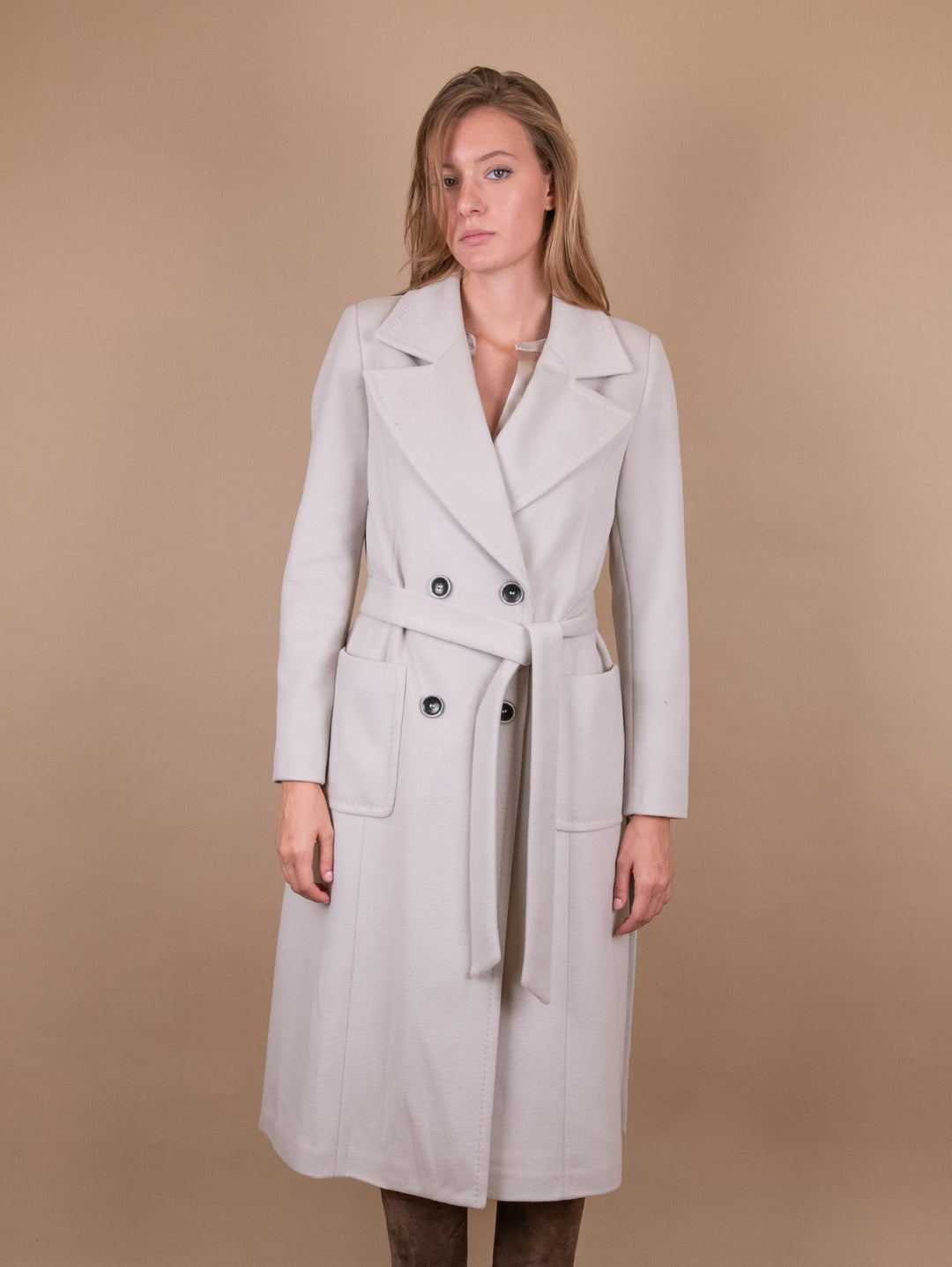 CAPPOTTO DOPPIOPETTO CON SPACCO LATERALE crema 9685CDH CREMA ANDREA MORANDO 