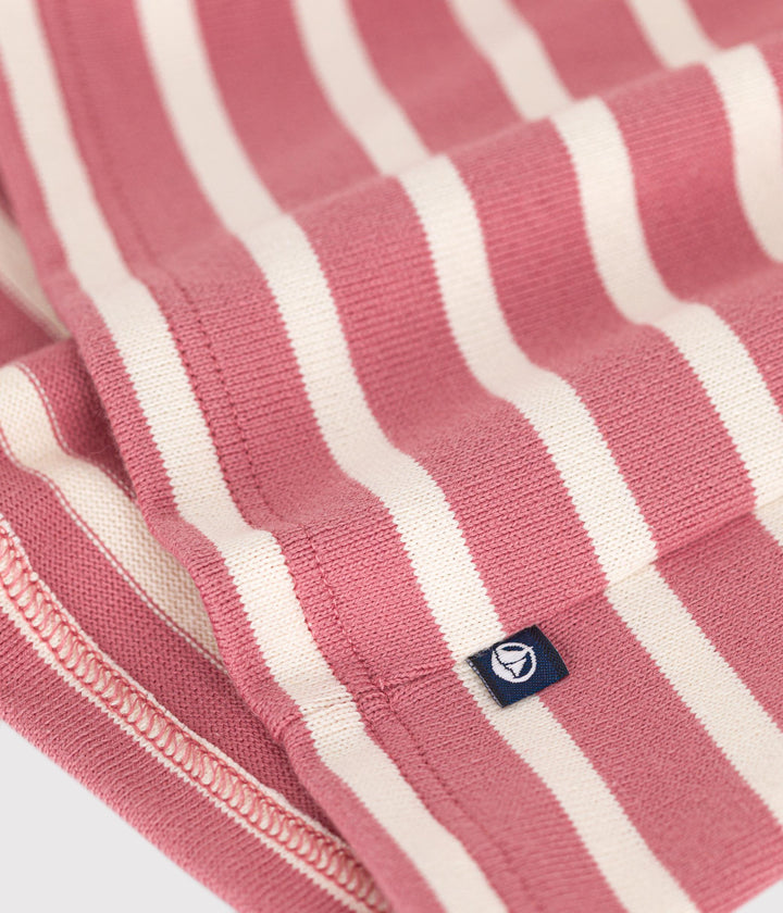 Abito a righe rosa a manica lunga in jersey spesso A0BKO 02 PETIT BATEAU 