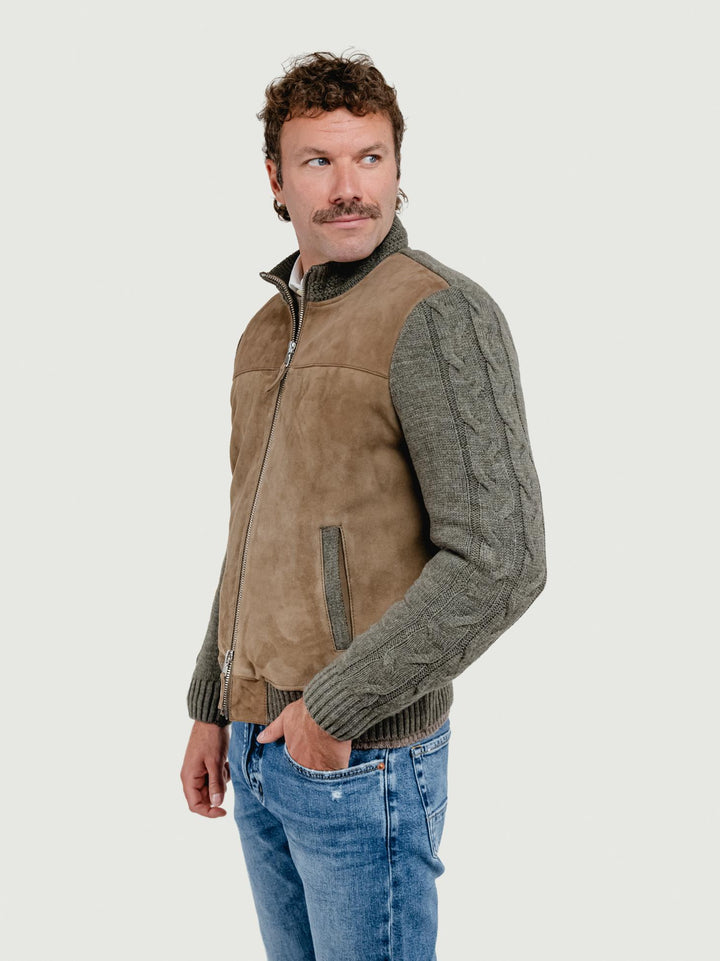 GIUBBOTTO THAMES KNIT IN CAMOSCIO E MAGLIA THAMES KNIT 936 JACK LEATHER 
