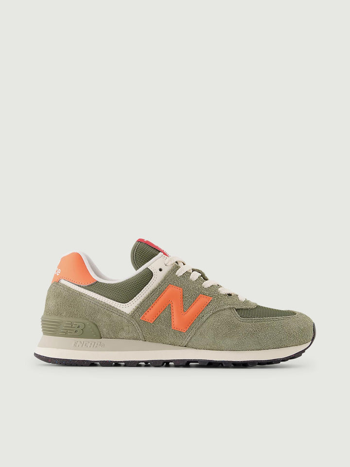SNEAKER 574 OLIVA E ARANCIO U574BGR DD NEW BALANCE 