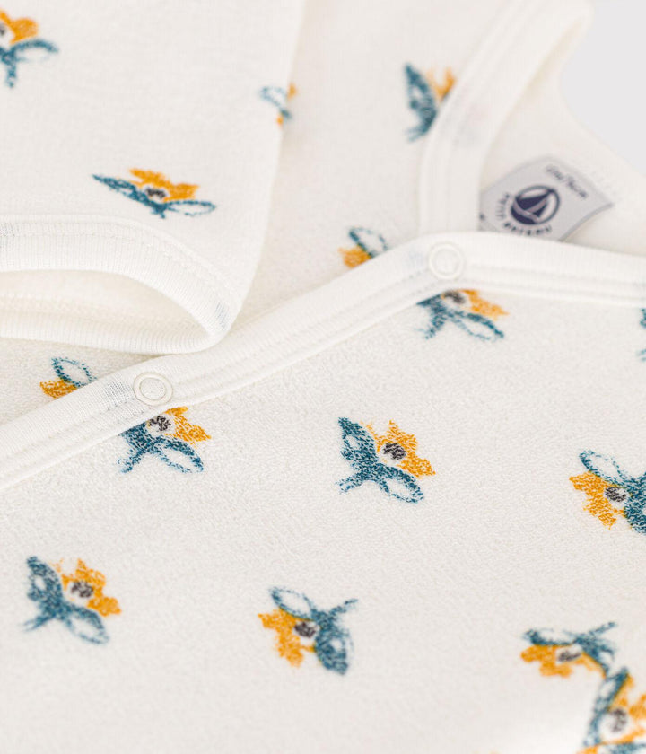 PIGIAMA IN TESSUTO FELPATO A FIORI A08E7 01 PETIT BATEAU 